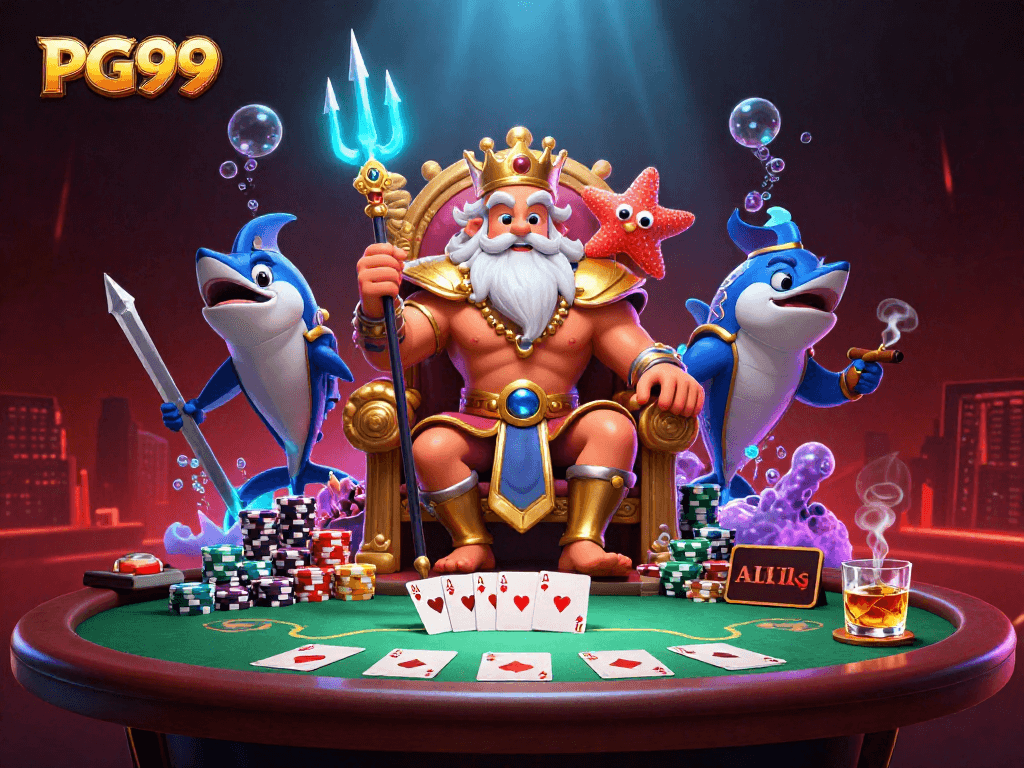 Win exciting rewards with PG99 as Neptune oversees a vibrant 3D casino battle!