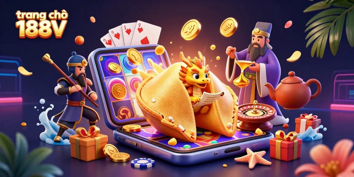 Spin and win with immersive games at trang chủ 188V featuring vibrant golden elements and casino graphics.