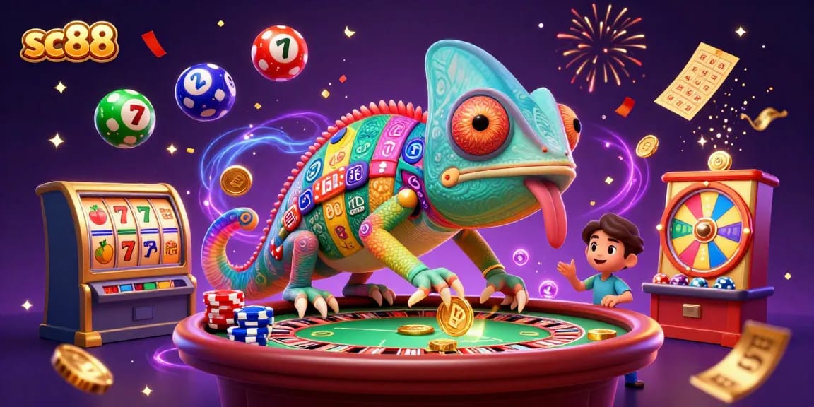 Experience thrilling gaming with sc88's vibrant chameleon casino owner and lively lottery scene.