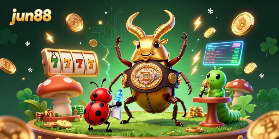 Experience thrilling gameplay with jun88's vibrant slots and rich features in this 3D illustration.