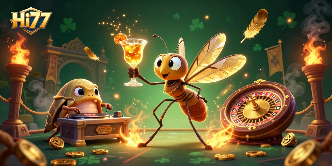 Experience thrilling wins at Hi77 with vibrant casino elements and dynamic characters.