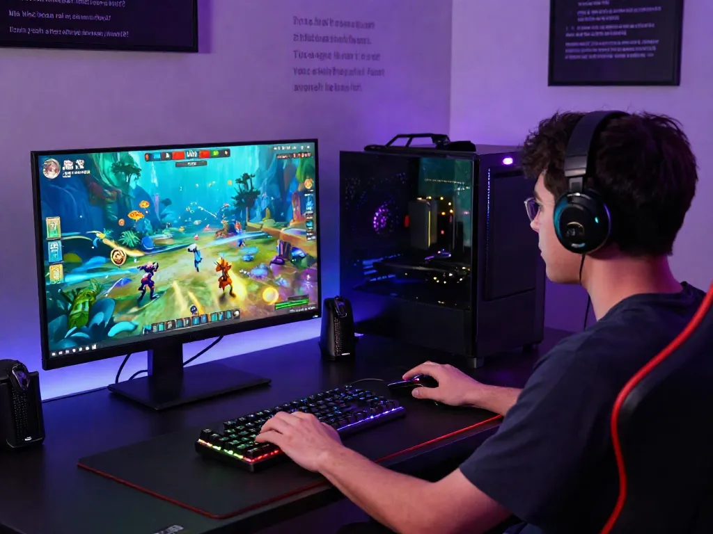 Player engaging with DU88 gaming platform in vibrant setup