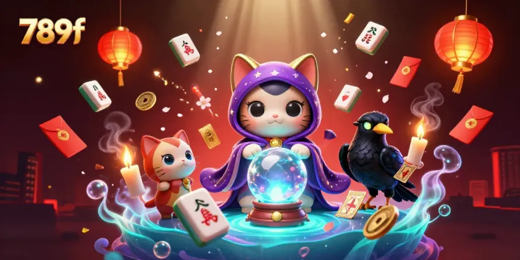 Experience vibrant gambling energy with 789f illustrated through enchanting characters and rich casino elements.
