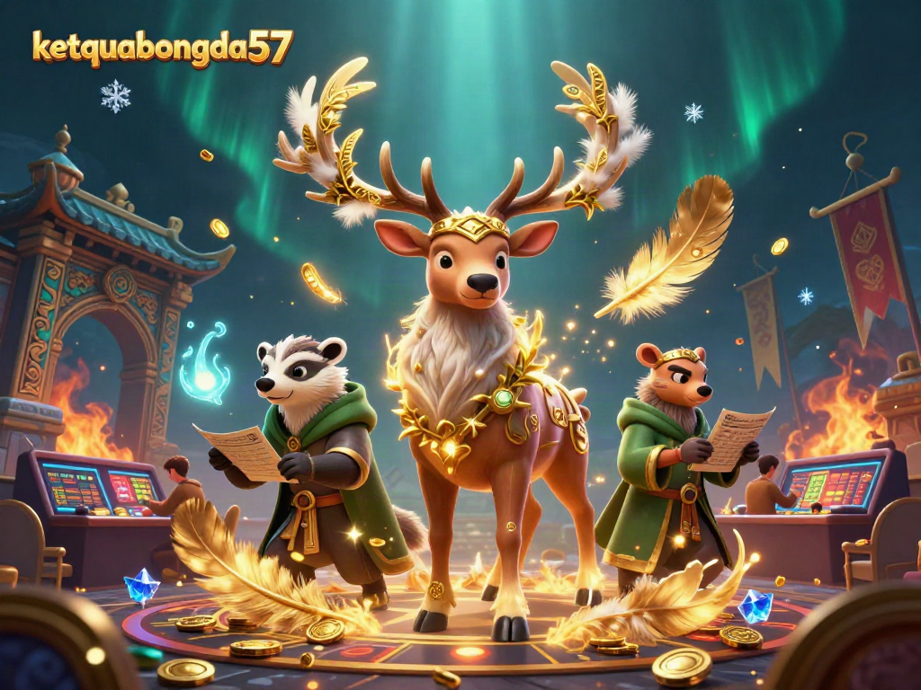 Experience real-time sports betting excitement with ketquabongda57's dynamic illustration of druid and badger.
