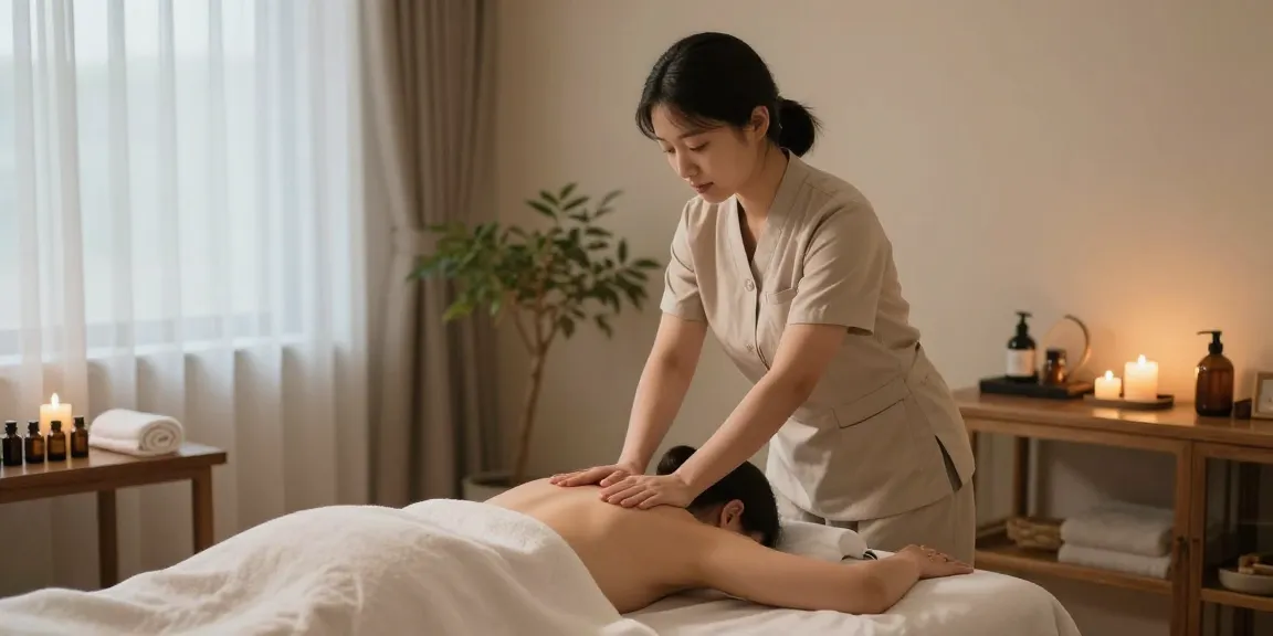 Relaxing 군포출장 massage therapy scene with tranquil ambiance and soothing elements.