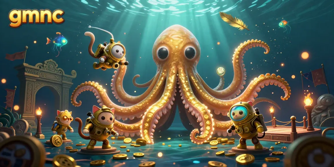 Experience GMNC's treasure-filled underwater adventure with the colossal kraken and diving cat