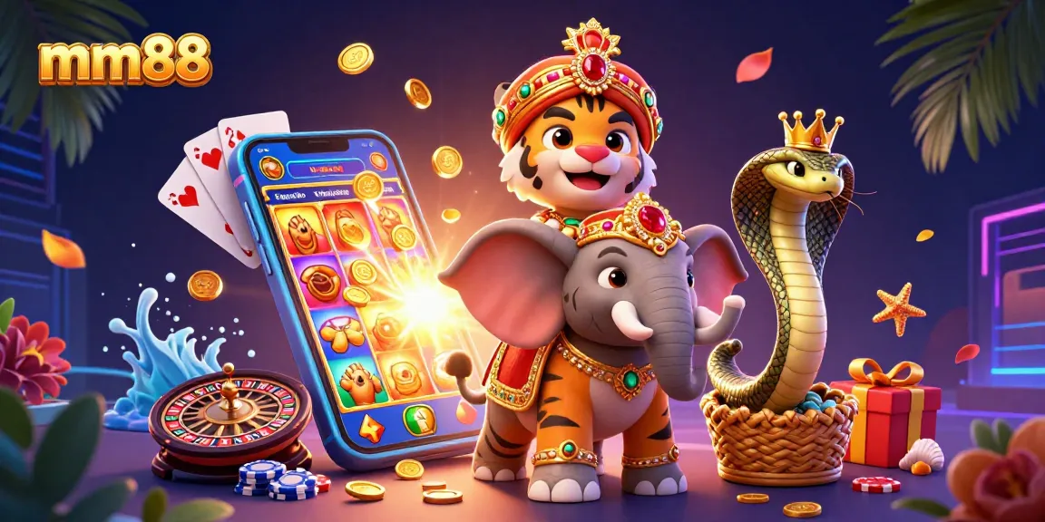 Experience the excitement of mm88 with vibrant 3D casino elements and iconic characters stirring the game atmosphere.