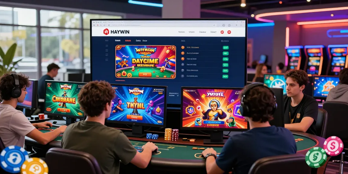 Engaging HAYWIN online gaming scene featuring players enjoying various casino games with vibrant graphics.