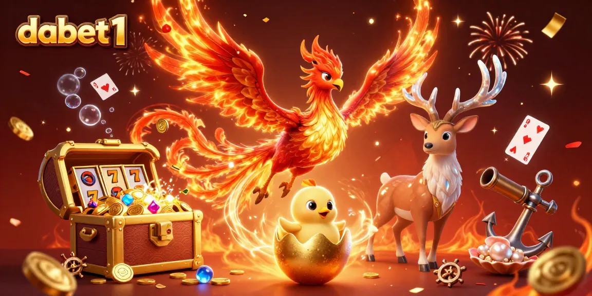 Engage with dabet1's thrilling games as the fire phoenix spreads its wings in this vibrant 3D scene.