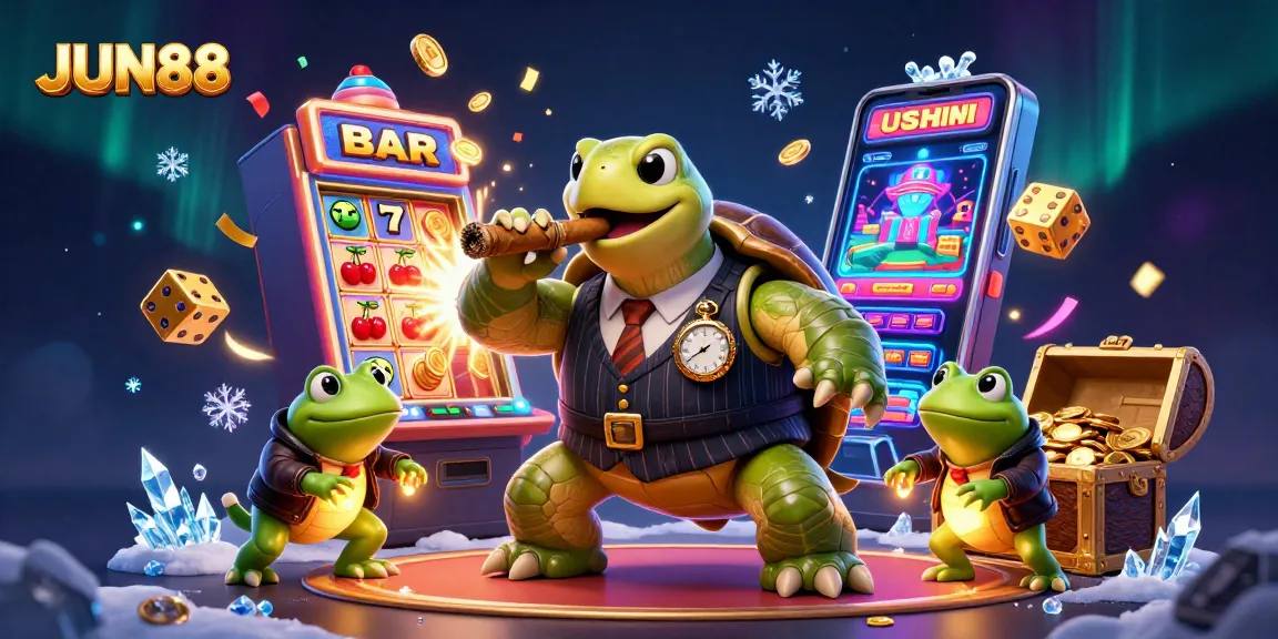 Experience the excitement of JUN88's casino thrills featuring vibrant characters and dynamic gameplay.